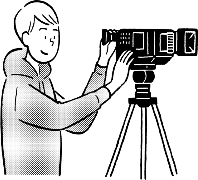 カメラを操作する人のイラスト